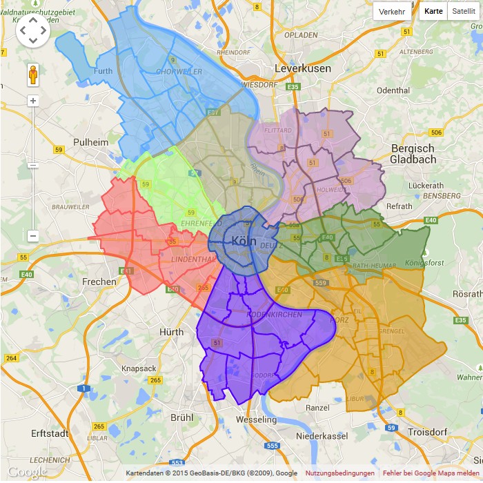 Köln Karte Stadtteile